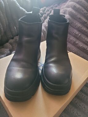 UGG Black Chunky Platform Chelsea Booties